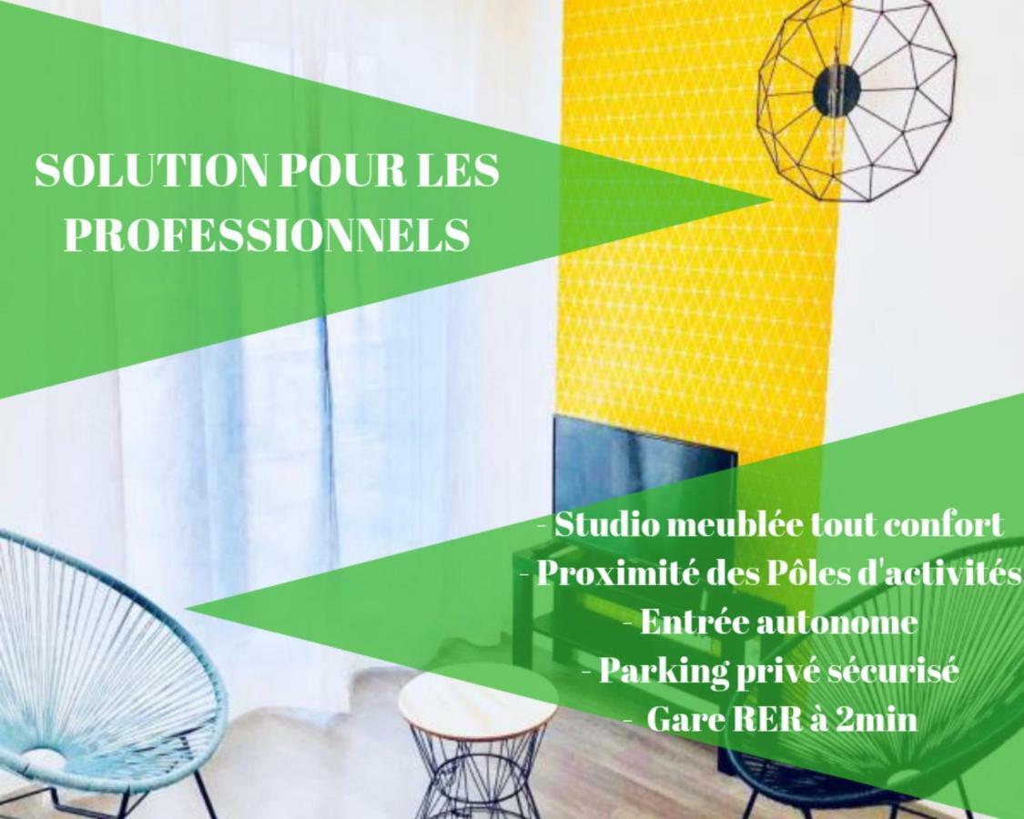 Btobed - Location Professionnelle - Studio Confort Parking Gratuit Villepinte - Proche Parc Des Expositions Et Aeroport Cdg Bagian luar foto